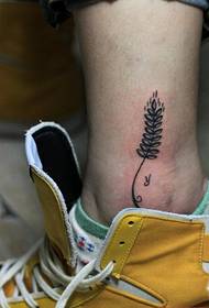 footed wheat ears tattoo pattern