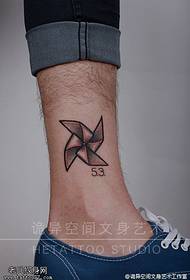 Ankle Windmill Tattoo Pattern