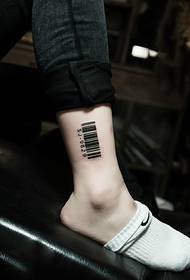 creative bar code ankle tattoo picture