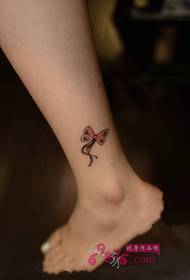 foot small fresh bow tattoo picture