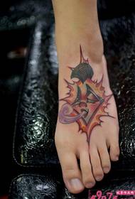 abstract wind art instep tattoo picture