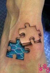 slika puzzle za stopalo slika 49388 - Slatke tetovaže slika djevojčica