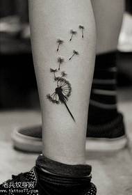 小 清新 脚部 Dandelion tattoo inoshanda