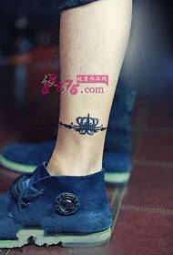 small fresh ankle crown tattoo picture