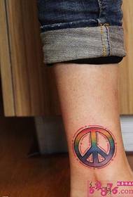 foot rainbow color anti-war LOGO tattoo picture