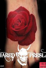 girls insteps amazing pop roses Flower tattoo pattern