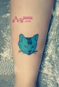 imagen de tatuaje de tobillo creativo de gato miserable