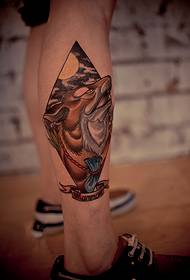 Creative Ankle Wolf Head Tattoo Picture