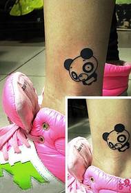 foot nude cute little panda tattoo picture 49362-Foot rainbow color anti-war LOGO tattoo picture