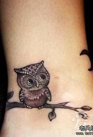Xiaoqingxin Foot Creative owl tattoo works
