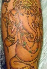 Thai religious elephant god tattoo picture