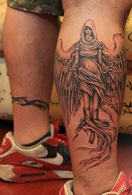 patrón de tatuaxe de anxo de becerro