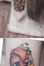 alternative skull birdie ankle tattoo picture