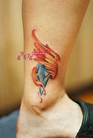 flame wings diamond ankle tattoo picture