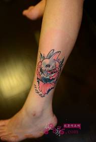可愛的可愛兔子腳踝紋身圖片
