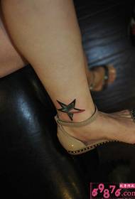 Foot Color Little Star Tattoo Picture