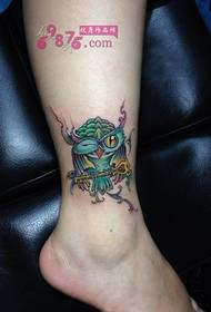 Cute Little Owl Ankle Tattoo Picture