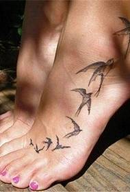 foot swallow tattoo works