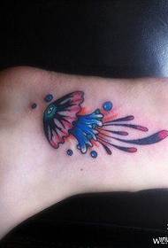 girl's instep beautiful pop jelly tattoo pattern
