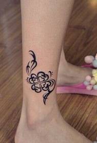 girls feet fresh and beautiful flower vine tattoo effect picture pattern picture