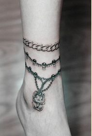 fashion women's beautiful anklet Kitty cat tattoo pattern picture