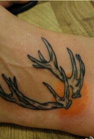 fashion personalized foot antler tattoo pattern picture