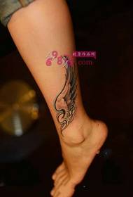 small fresh angel wings ankle tattoo picture