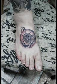 foot compass tattoo pattern
