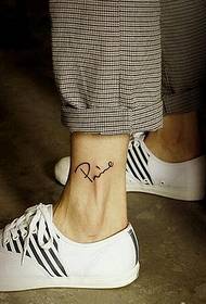 ankle letter tattoo pattern picture