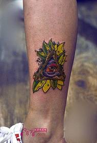 European Style Triangle Eye Ankle Tattoo Picture
