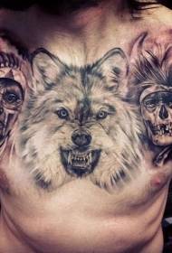 Serigala ireng abu-abu ireng misteri ireng kanthi pola tato potret pangareping India
