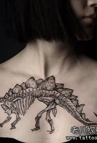 chest dinosaur skeleton tattoo pattern