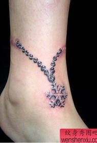 hanging chain tattoo pattern: foot snowflake hanging chain tattoo pattern tattoo picture