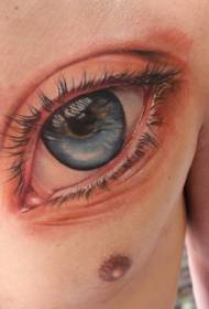 padrão de tatuagem realista olho humano cor de peito