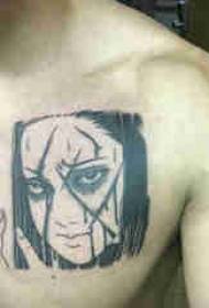 Anime karakter tetoválás Fiú mellkas rajzfilmfigura tetoválás kép