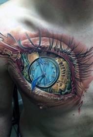 tatuaż w klatce piersiowej mężczyzna chłopiec w klatce piersiowej mechaniczny oko tatuaż obraz 50724-rose tatuaż rysunek mężczyzna w klatce piersiowej róża obraz tatuaż