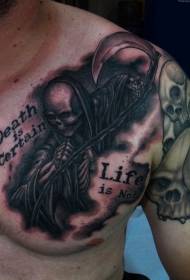 vzor poloviční smrti a dopisu tetování