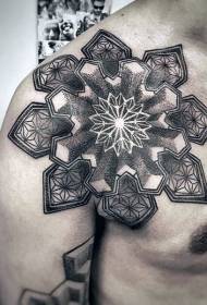 shoulder engraving style black prick geometric vanity tattoo pattern
