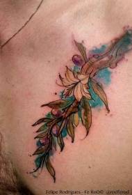 chest color twig tattoo pattern