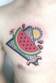Tattoo chest male boys chest triangle and watermelon tattoo pictures