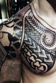 пола црне црне пункције полинезијски узорак тотемске тетоваже