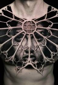 chest 3d desire cage portrait tattoo pattern