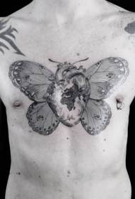 сундук с черными чернилами крылья бабочки и тату с сердечком
