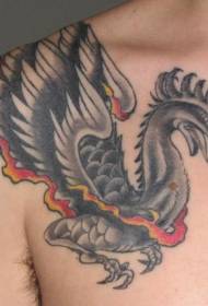 плече чорний фенікс татуювання візерунок