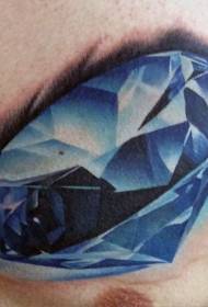 bryst realistisk blå ren diamant tatoveringsmønster