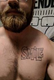 Tatuatge al pit masculí al pit masculí negre paraula de la paraula anglesa