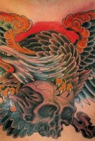chestskull with big wings eagle tattoo pattern