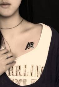 pure and beautiful girl chest small fresh Totem Tattoo