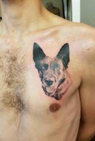 Obrázok šteniatka pre chlapcov na hrudi Čierne tetovanie pre šteňatá