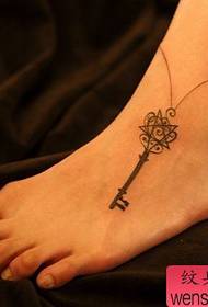 beauty foot totem key necklace tattoo